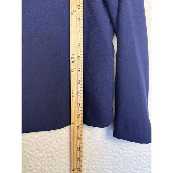 Club Monaco Navy Blouse V-Neck Bow Tie Shoulder Cold Shoulder Size Small - Picture 7 of 9